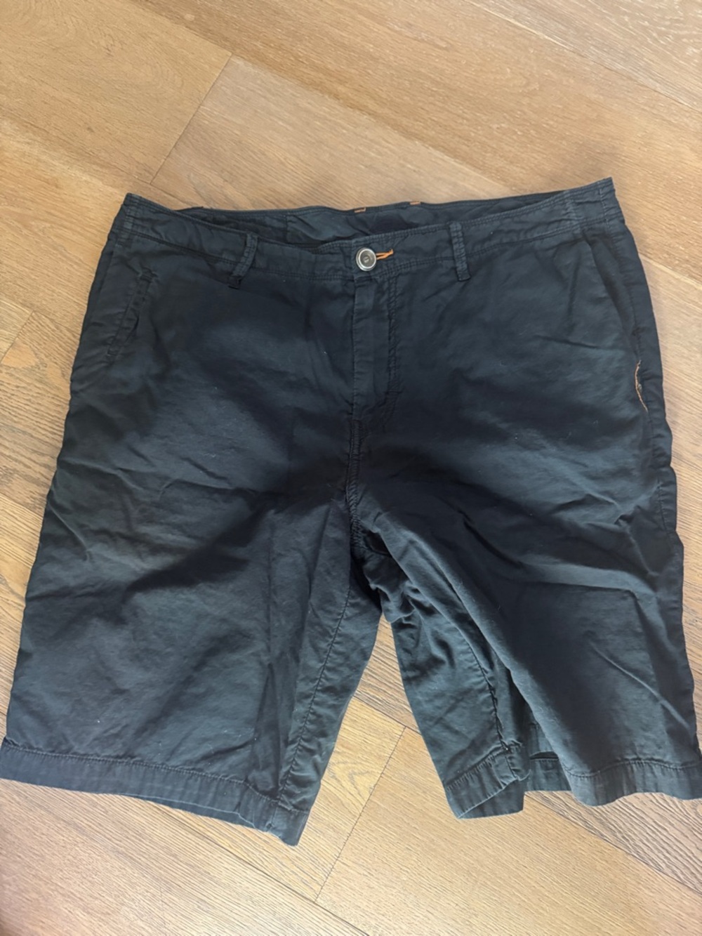 Tommy Bahama Black Flat Front Cotton Shorts